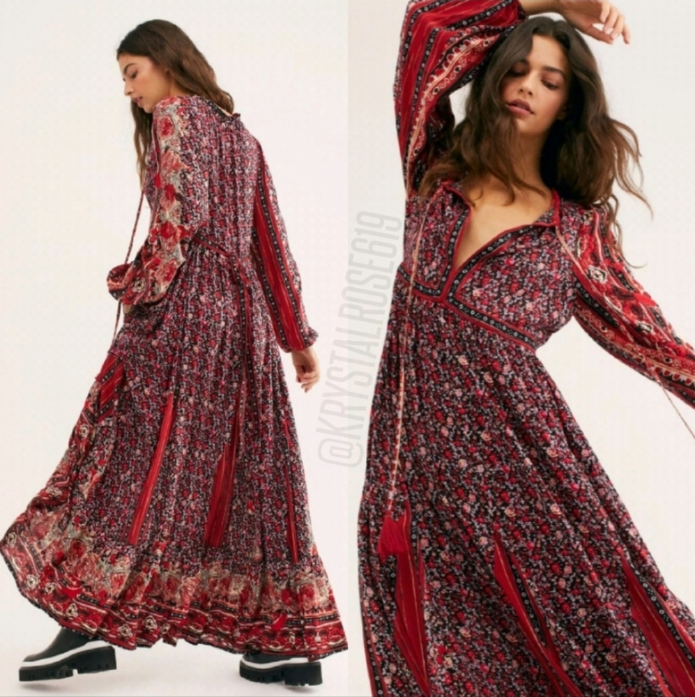 Free People Boho Floral Maxi Dress